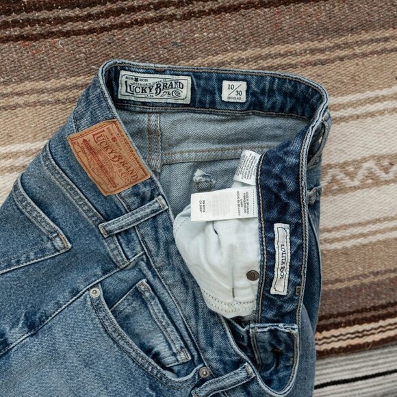 LUCKY BRAND LOLITA JEANS SZ 10/30 MEDIUM BLUE DENIM WASH MID RISE BOOTCUT - Picture 8 of 10